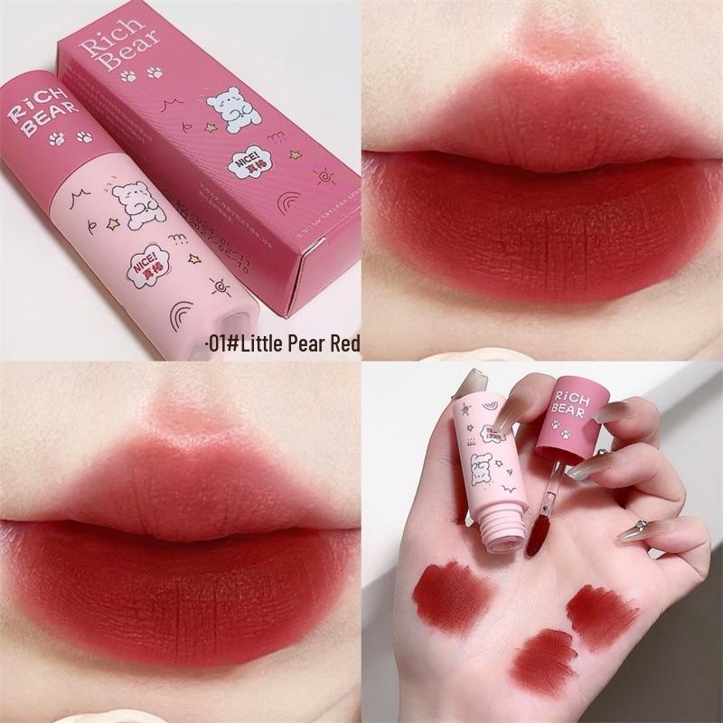 

Rich Bear Velvet Matte Nude Lipstick Set - Long-Lasting, Pigmented, Whitening Effect for Women