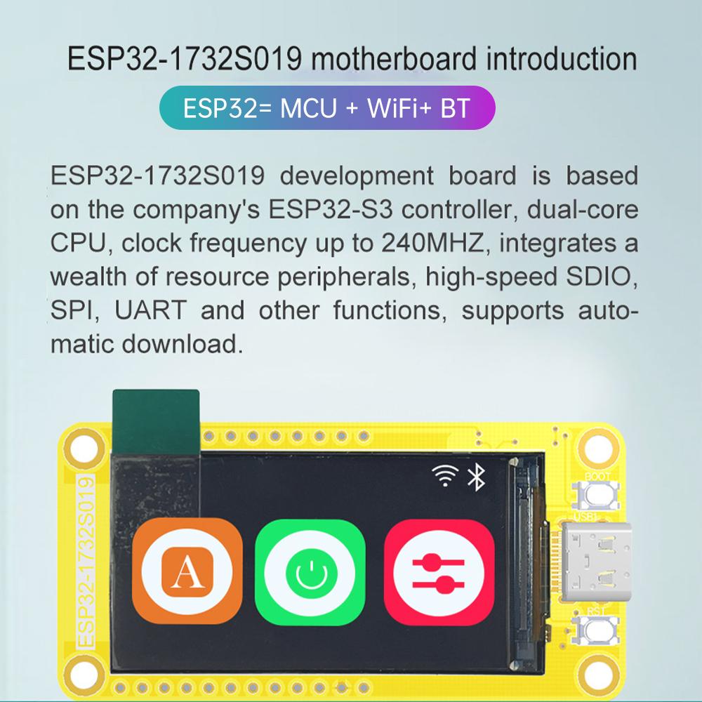 ESP32-S3 Development Board LCD TFT IPS Module WIFI+Bluetooth 8M PSRAM 16M Flash Type-C Interface ESP32 Development Board