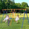 Swing Sets for Backyard 6 in 1 Swing Set 440lbs Capacity Metal Swingset