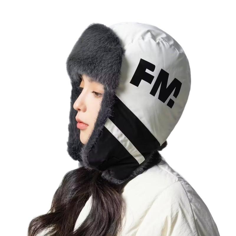 Warm Fleece-lined Knit Beanie Hat With Ear Flaps Winter Outdoor Use Unisex Adult Cap