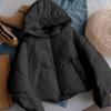 Off-white Short Hooded Padded Jacket Women's Winter Padded Jacket Bread Jacket Warm Padded Jacket