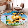 Custom Name Maya the bee Printed Round Rug Carpet Chair Rug Area Rug Entryway Doormats,for Office Chair Living Room Bedroom Kitchen Room.