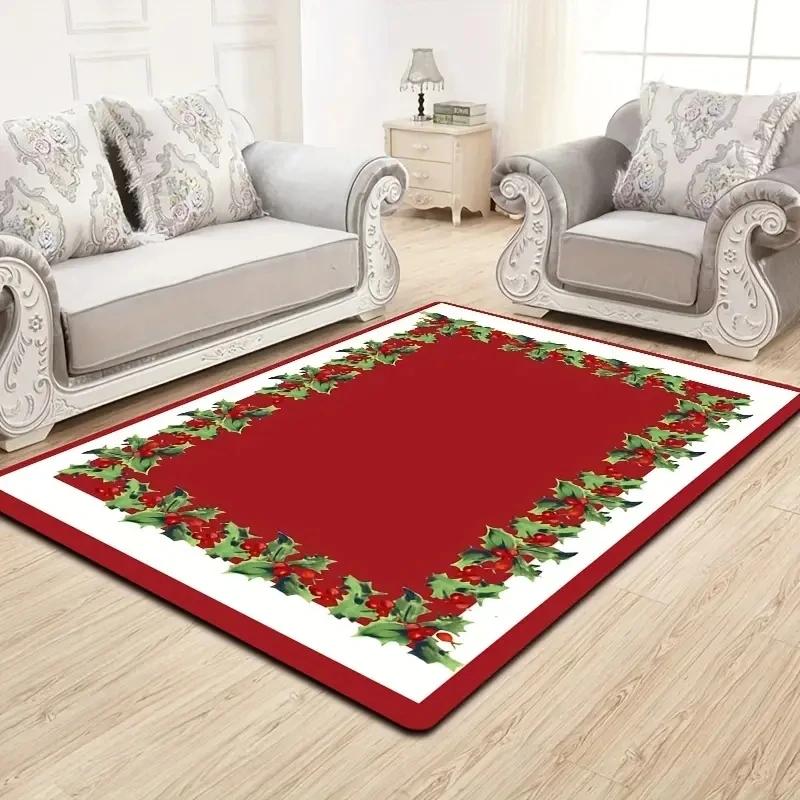 Christmas Santa Claus Snowman Carpet for Living Room Decor Sofa Table Large Area Bedroom Bedside Foot Pad Navidad Decoration