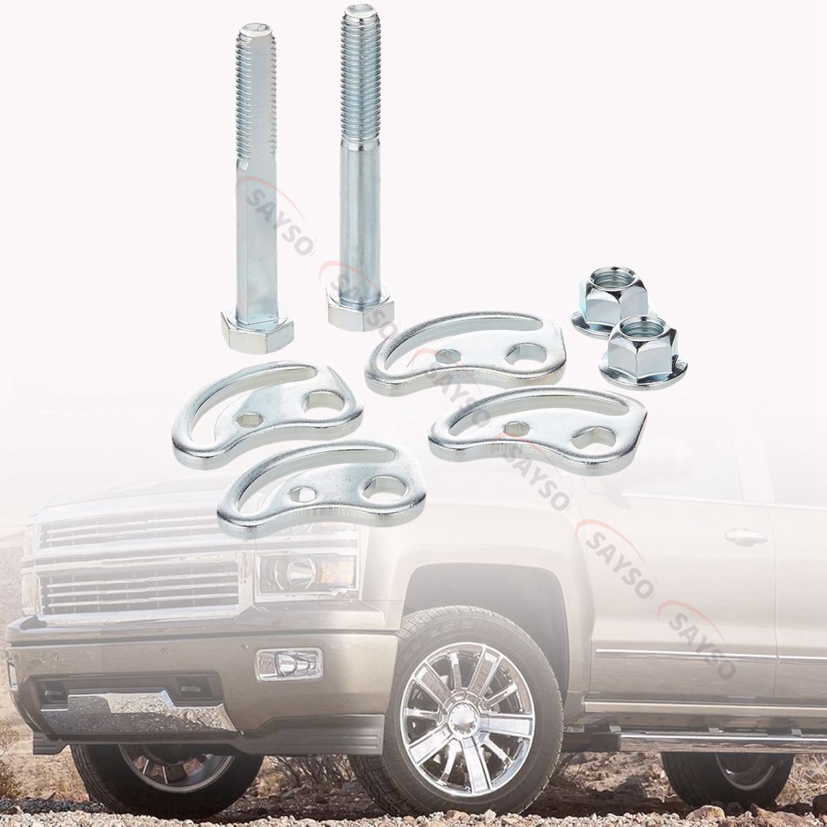 

1 Комплект Болтов для Регулировки Развала-Схождения для Chevrolet Silverado 2500 3500 для GMC Sierra 1500 2500 ±1,5 Градуса Передние серебряный