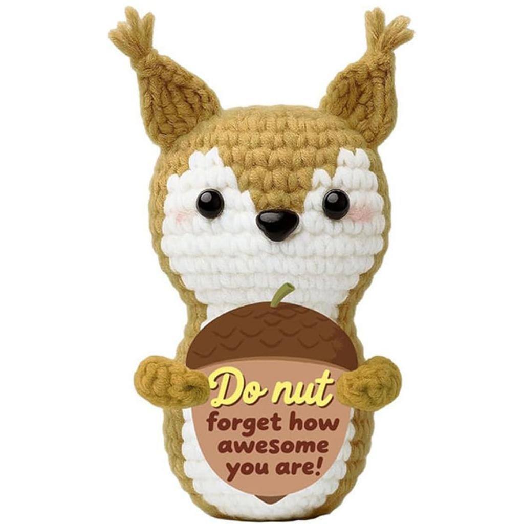 Gehäkelte Positive Moo Puppe Ornament Haus Raum Dekoration Handgestrickte Positive Energie Kuh Puppe Mit Karte Weihnachtsgeschenke