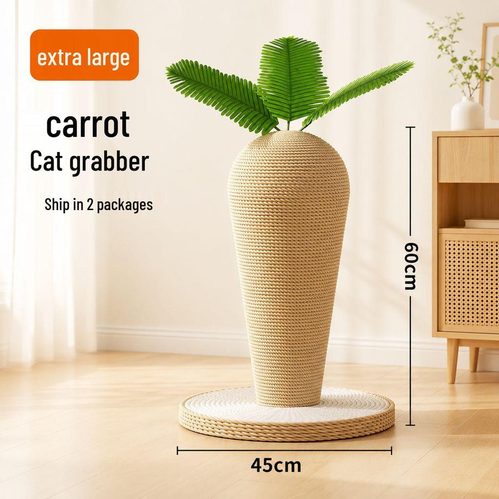 Cross Carrot Cat Climbing Frame & Sisal Scratching Post Toy for Nail Grinding & Itching Relief