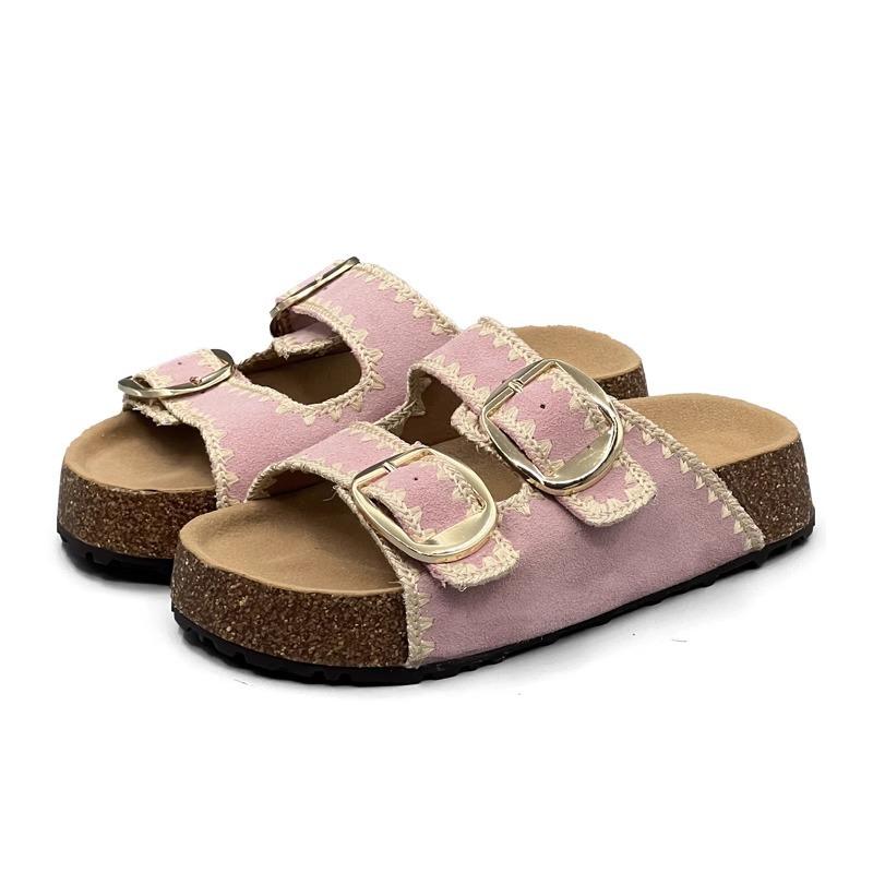 The Small Man Is Angry and Increases by 4CM! Mint Milk Green~ Thick-bottomed Cool Slippers, New One-word Slippers for Women