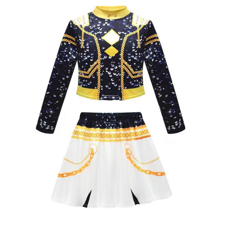 Kids Girls Kpop Rumi Zoey Mira Demon Hunters Cosplay Costume Disguise for Child Printed Clothes Roleplay Halloween Carnival Suit