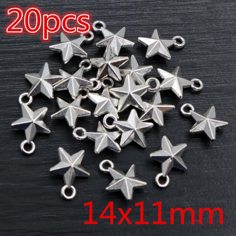 20 Stück Antik Versilbert Mond Stern Handgefertigt Anhänger Metall DIY Schmuckherstellung Zubehör Fundstücke Halskette Armband