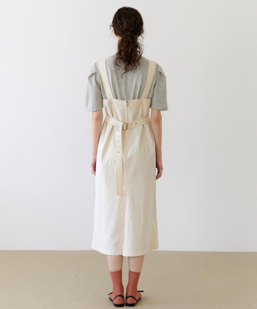 UNNOUT Cotton Suspender Dress - Ecru