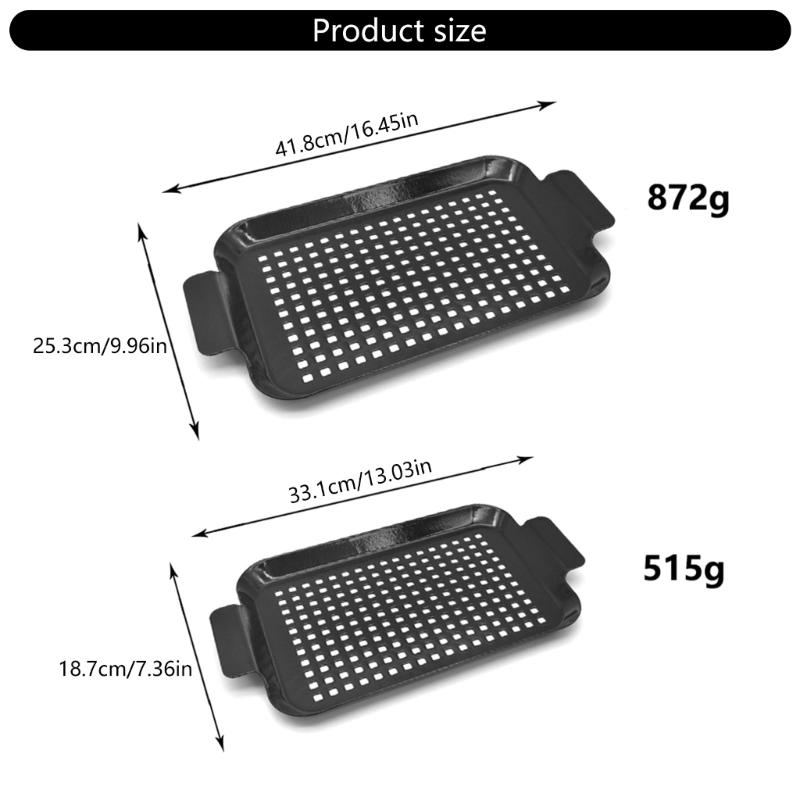 2pc Heat Resistant Grills Pans For Average Cooked Meals During Campings