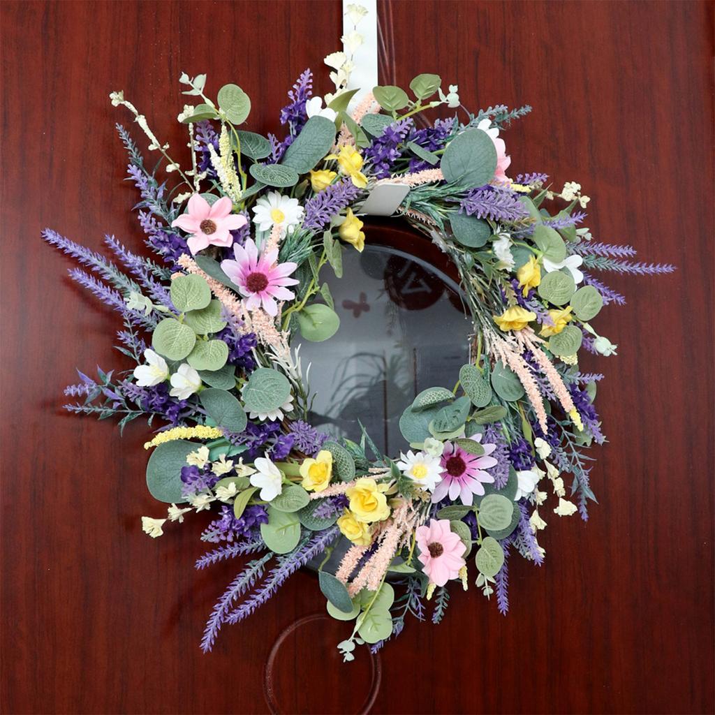 Artificial Flower with Leaves Wedding Wreath Decoration for Front Door Window Hallway Farmhouses Home Decoration