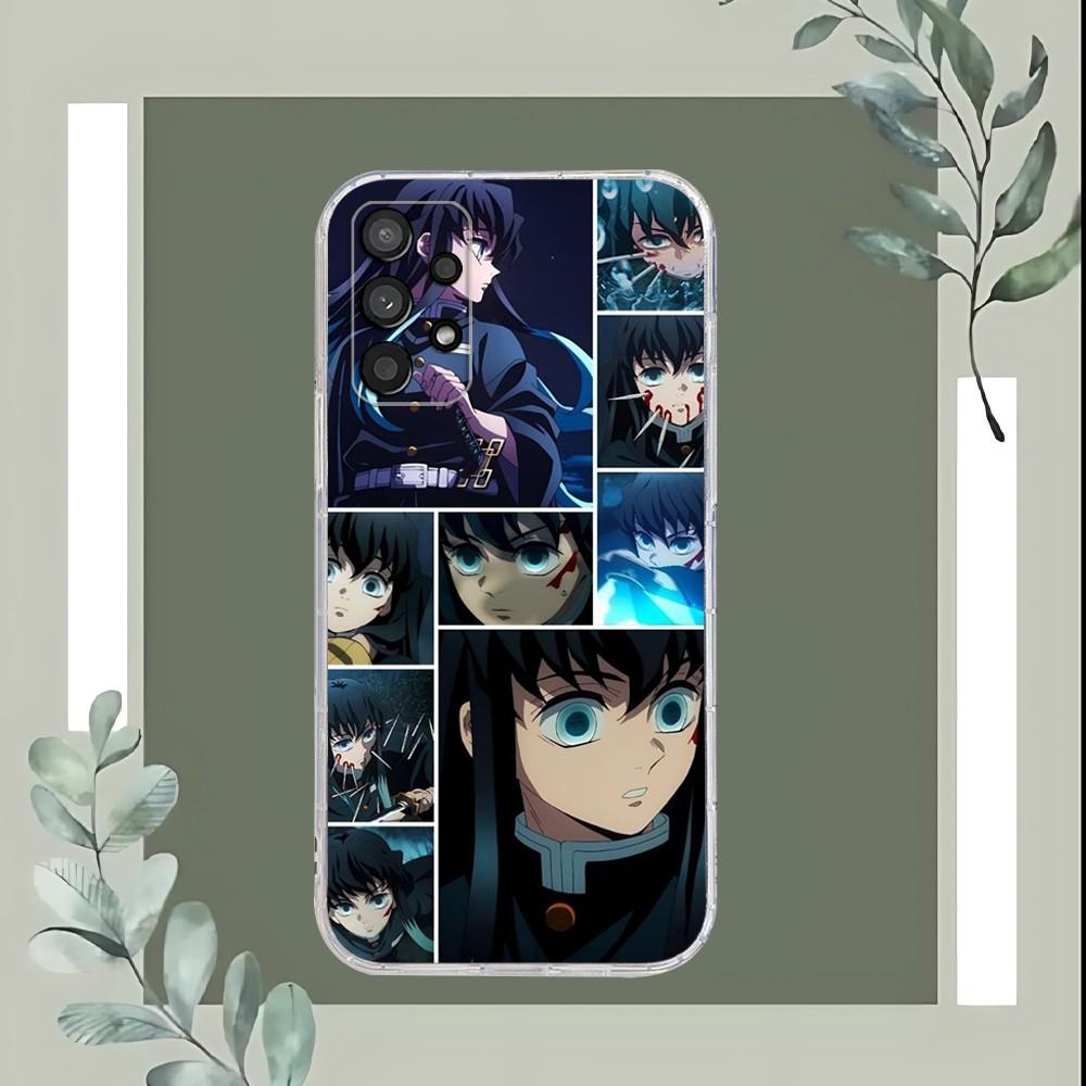 M-Muichiro Tokito Demon Slaye Phone Case For Samsung Galaxy A52 A12 A51 S21 Edge S22ULTRA S23 S20LITE Plus Transparent Cover
