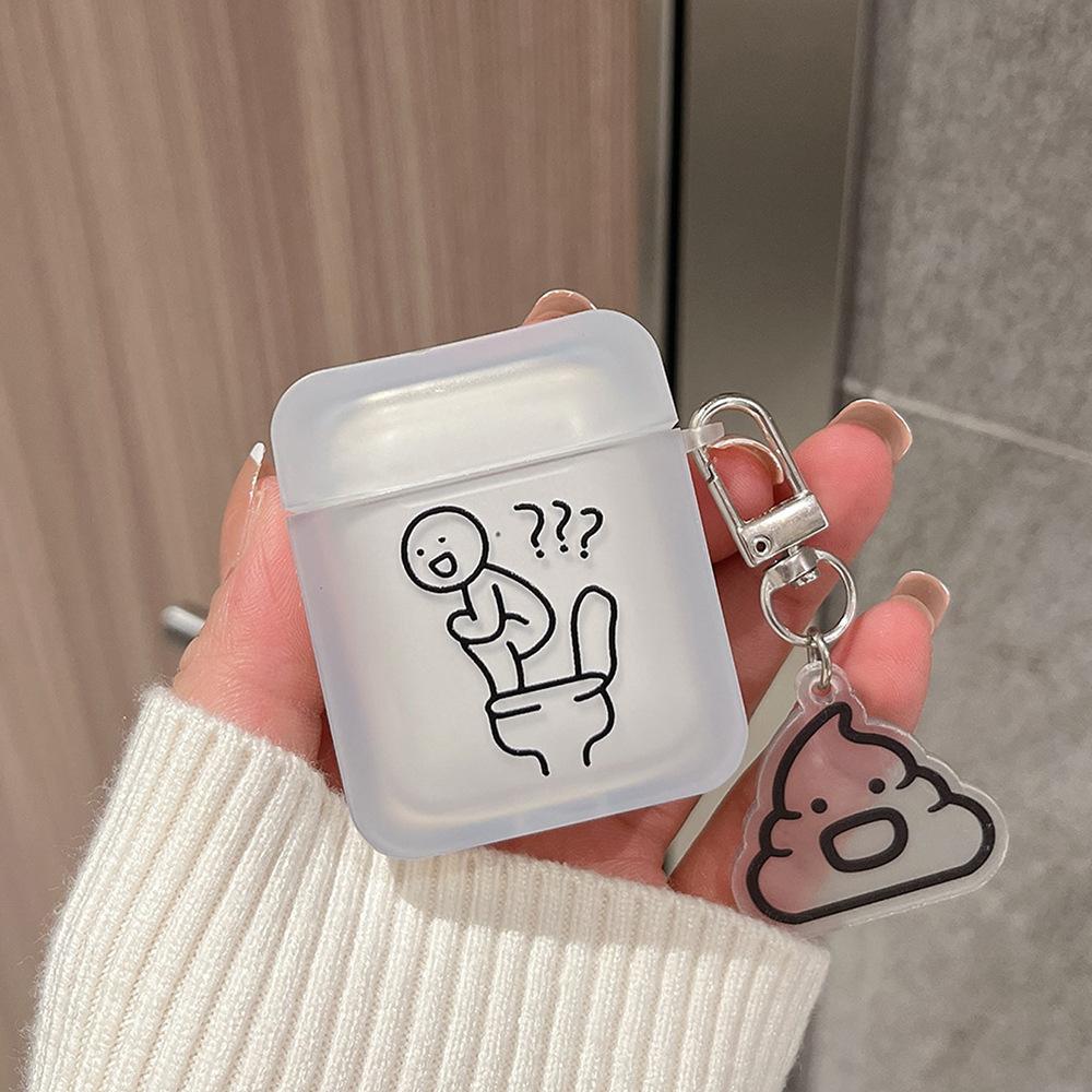 Innovative humorous cartoon for AirPods square Apple earphone case frosted soft square case
