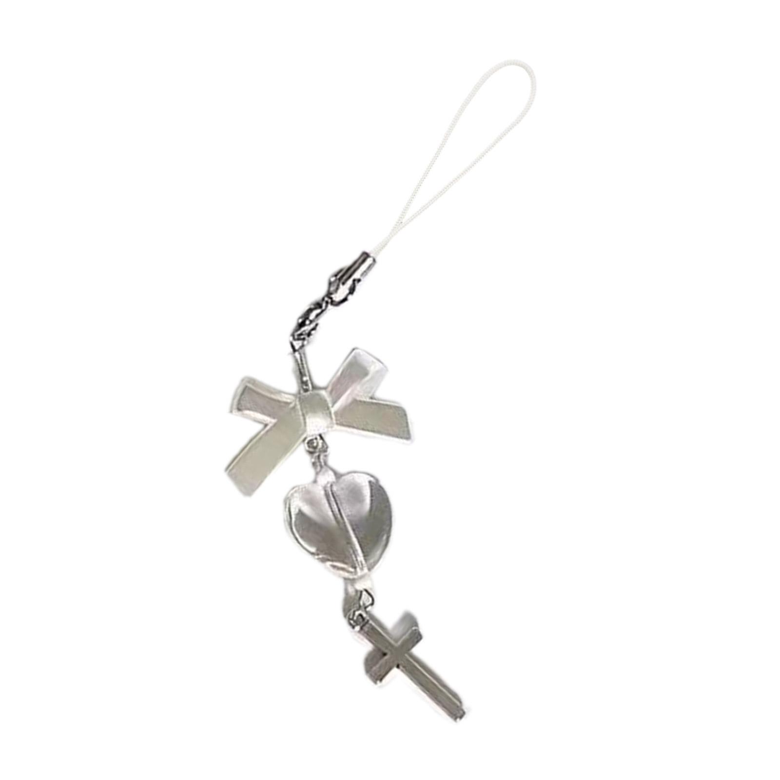 

Colorful Beaded Keyring Handmade Bowknot Star Heart Keychain Acrylic Bag Charm Pendant for Phone and Key Decoration 3