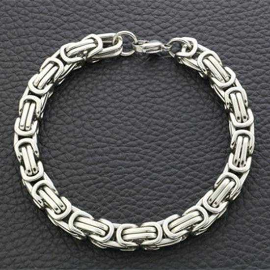 

Прочный браслет в стиле хип-хоп панк из титановой стали для мужчин и женщин 4mm x 23cm