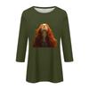 Women's Fashion Casual Three-quarter Sleeve Character Printed Round Neck Pullover Top