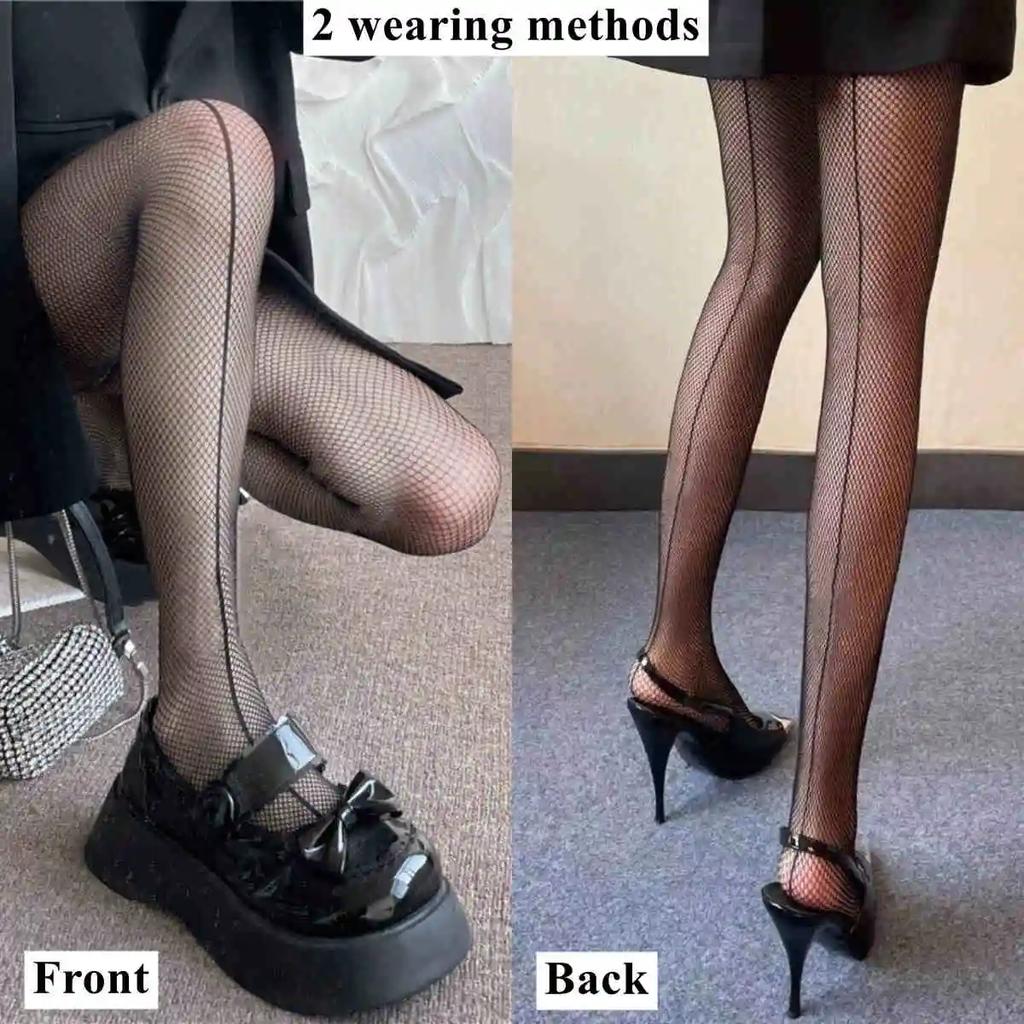Japanese Style Sexy Black Tights Lolita Girls Bowknot Mesh Fishnet Pantyhose Thigh High Stockings Lingerie Nightclub Tights