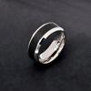 Top Quality Simple Stainless Steel Men Rings Western Titanium Steel Black White Ring For Fashion Jewelry
