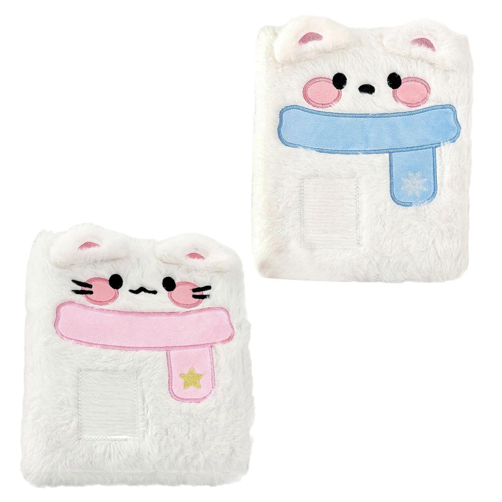 A6 Kpop Photocard Binder Cover Cute Dog Cats Plush Refillable Pages 6 Rings Cartoon Binder Photo Album Shell Organizers