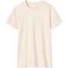 Uniqlo Tricou de damă cu gât rotund, mânecă scurtă, culoare solidă, croială slim Fit, topuri Naturale 424873-30