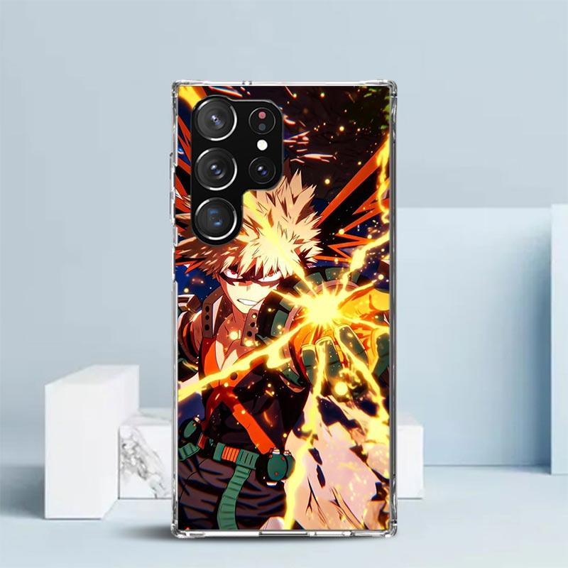 Bakugou Katsuki MHA My Hero Phone Case For Samsung Galaxy S24 S25 Edge S26 Ultra S22 S23 Plus S21 + S20 FE Soft TPU Back Cover G