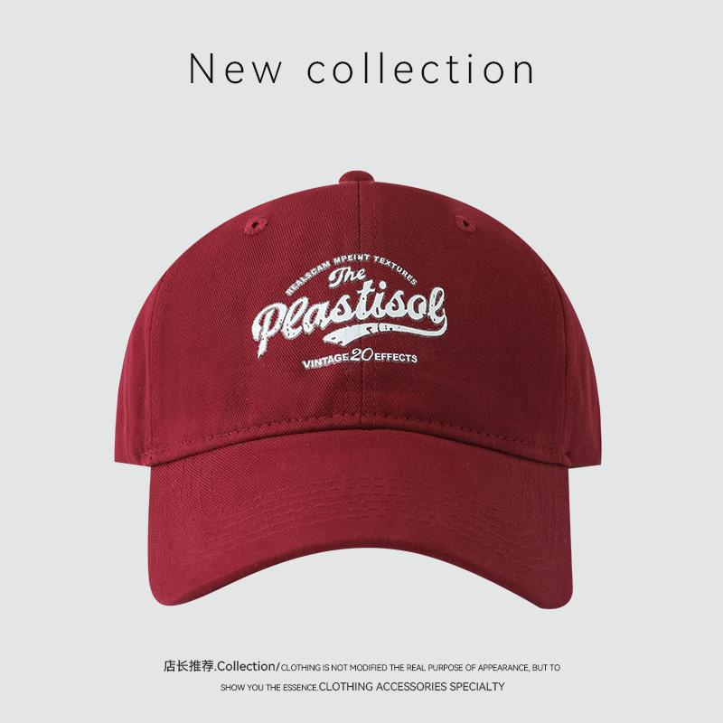 Grinding baseball cap men's simple hat women's season big head circumference showing face small wide brim cap