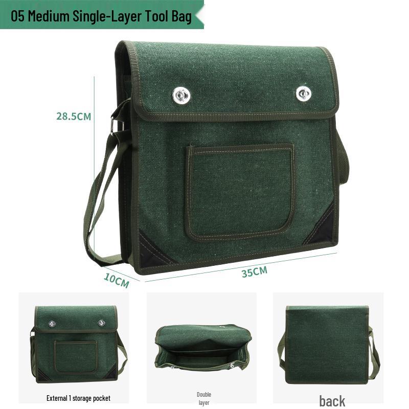 Sturdy Multifunctional Canvas Electrician Tool Bag - Durable, Wear-Resistant Hardware Organizer Pouch