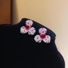 Exquisite French Zircon Flower Jewelry Set: Court-Style Clavicle Necklace & Pendant Earrings