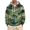 Men's Camouflage Print Zip-Up Hoodie, Casual Loose Fit Long Sleeve Hooded Sweatshirt for Fall Winter