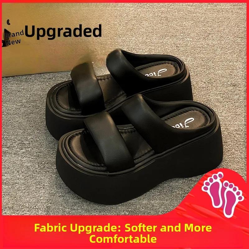 Elevated Thi Heel Slippers Women's Summer Outdoor Faion 2025 New Internet Celebri Beach Casual Extremely ular Sandals