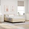 Box Spring Bed with Pillow and Headboard Cream 160 x 200 cm Fabric