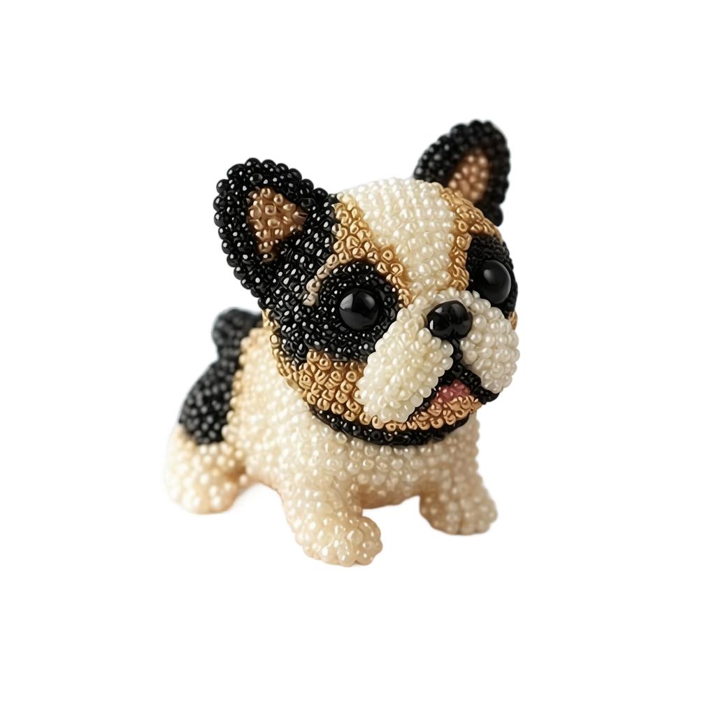 DIY Beaded Dog Embroidery Kit Handcraft Beadwork Animal Model Kit with Materials and Instructions for Beginners and Adults