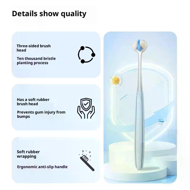 1/2pcs Toothbrush Three-sided Soft Bristle Teeth Whitening Brushes Comprehensive Cleaning Family Toothbrushes Dental Oral Care