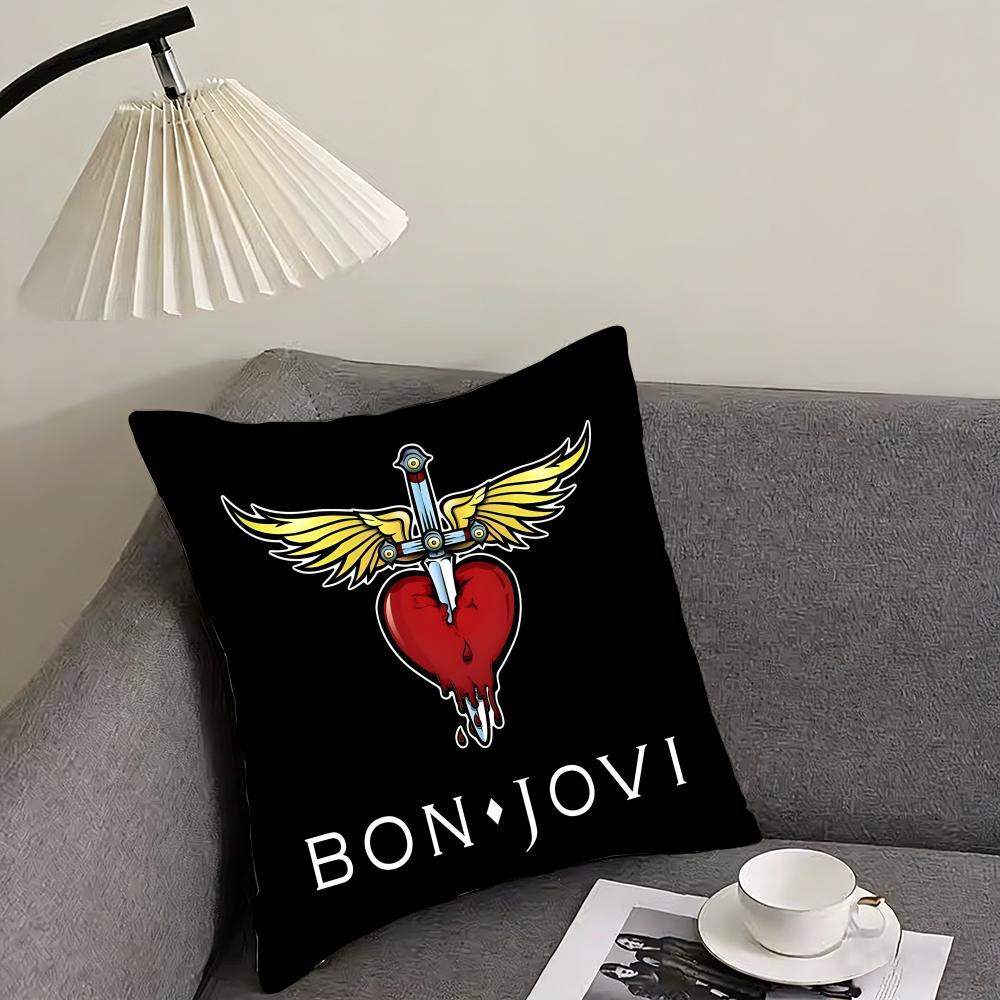 B-Bon Jovis Band Cushion Cover Pillowcase Ultra Soft Skin Friendly Fabric Cloud Like Comfort & Concealed Zipper