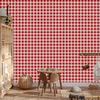 Red Checkered Wallpaper, Red and Light Gray, 50x1000