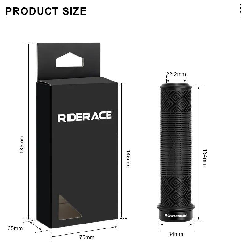 RIDERACE Bicycle Handlebars Grips TPR Rubber Ergonomic Mountain Mtb Bike Handle Bar Bmx Steering Grip Anti-skid Comfy Bar Ends