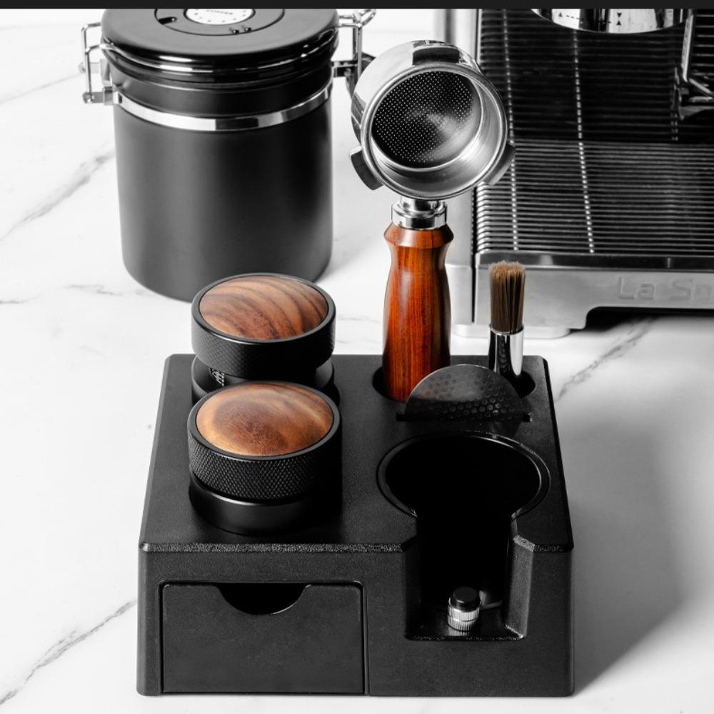 Multifunktionale Kaffee-Tamper-Station Platzsparend Höhenverstellbar Kaffeegeschirr-Aufbewahrung Rutschfeste Kaffee-Organizer-Box