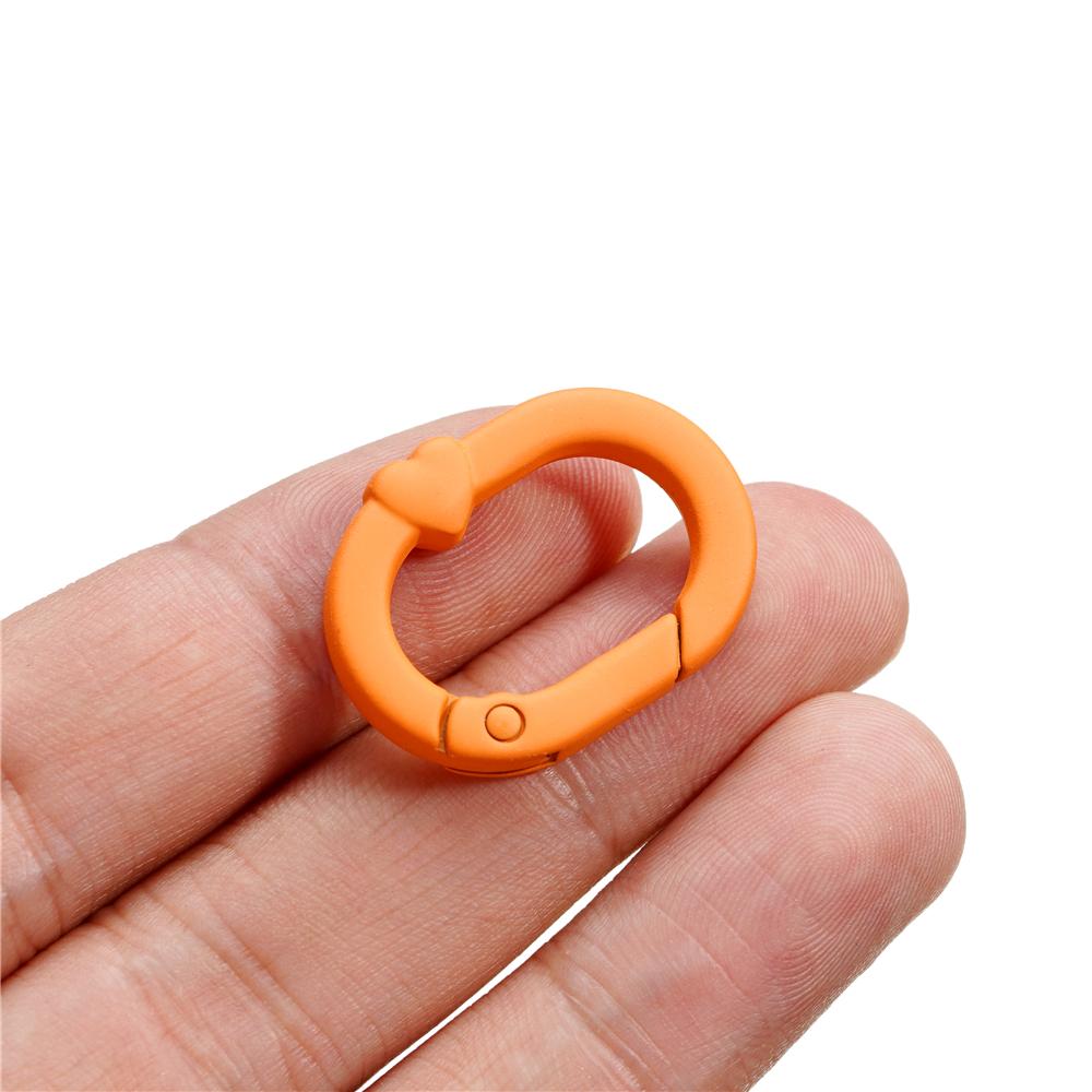 5Pcs Candy Color Metal Oval Ring Snap Hook Spring Clasps Clips Key Ring Connectors for DIY Keychain Jewelry Making Accessories