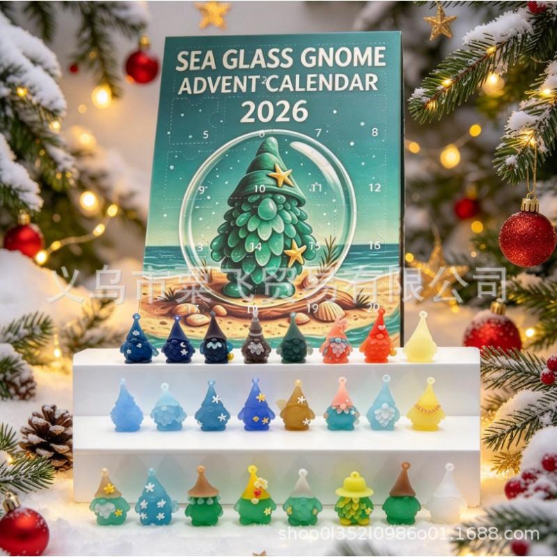 2026 Christmas Countdown Advent Calendar 3D PVC Ornament Decorative Hanging Figurine Home Holiday Display