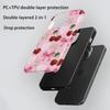 Sweet girl wind cherry bow mobile phone case iPhone16promax two-in-one film case Apple 17 anti-collision case