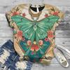 Summer Top Butterfly Series 3D Digital Printed Sports and Leisure Loose Women's Short Sleeved T-shirt