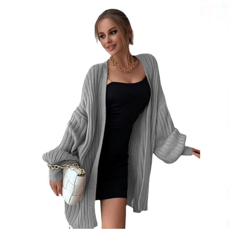 2025 Autumn/Winter Fashion Plus Size Batwing Sleeve Knitted Cardigan Sweater