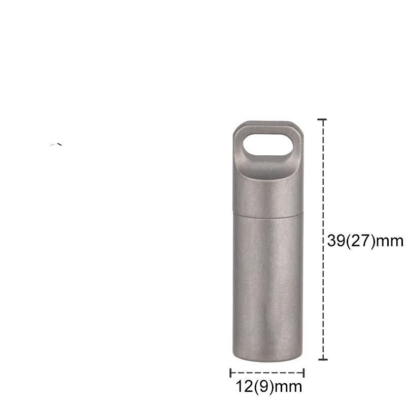 EDC Pockey Mini Voll-Titan-Metall Aufbewahrungsflasche Wasserdicht Schlüsselanhänger Pillendose Box Versiegelt für Zubehör Outdoor Camping