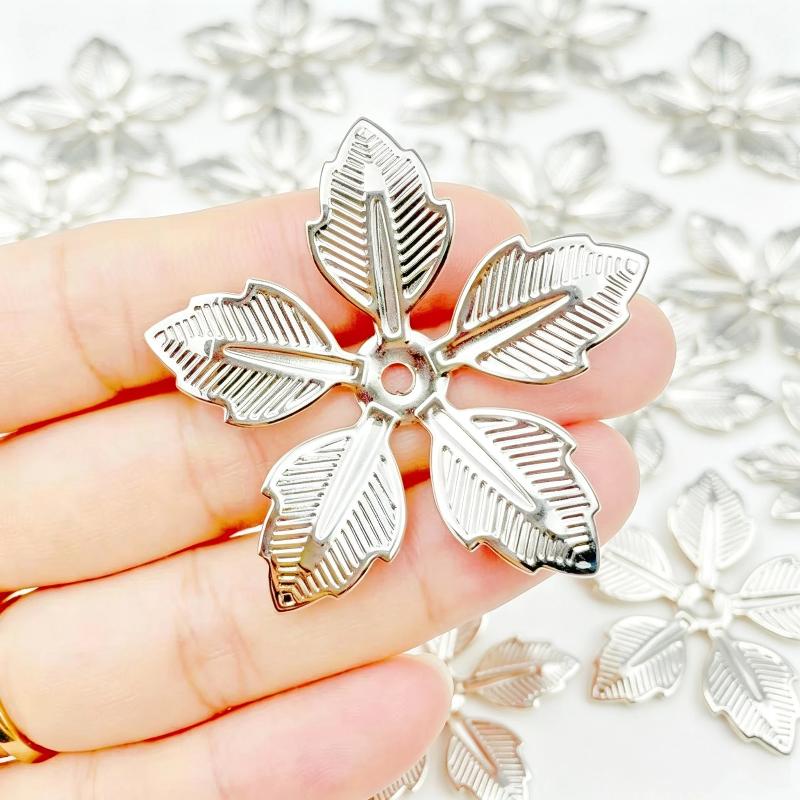 50Pcs Flowers Antique Filigree Wraps Connectors Pendant Beads Caps Charms For Diy Jewelry Accessories Findings Metal Crafts