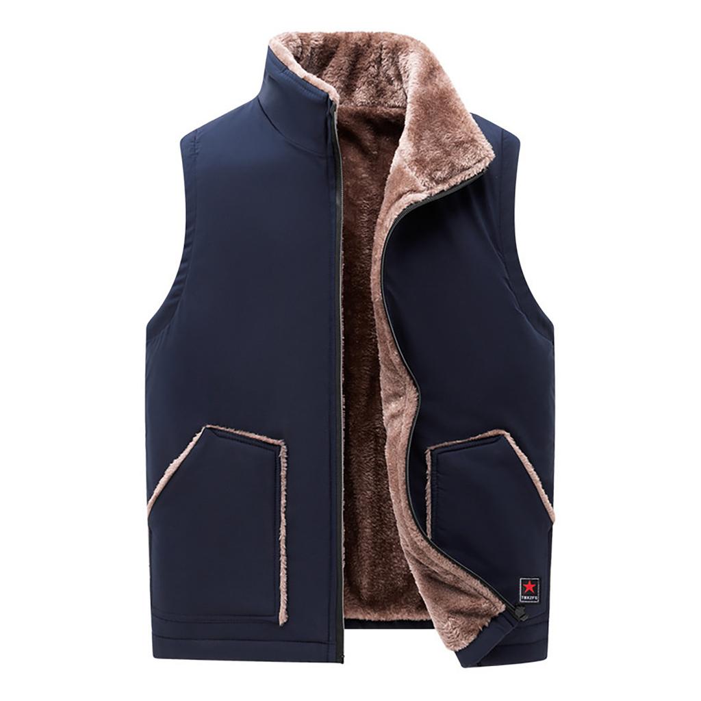 Men Casual Winter Warm Zipper Sleeveless Vest Jacket Coat Outwear Tops