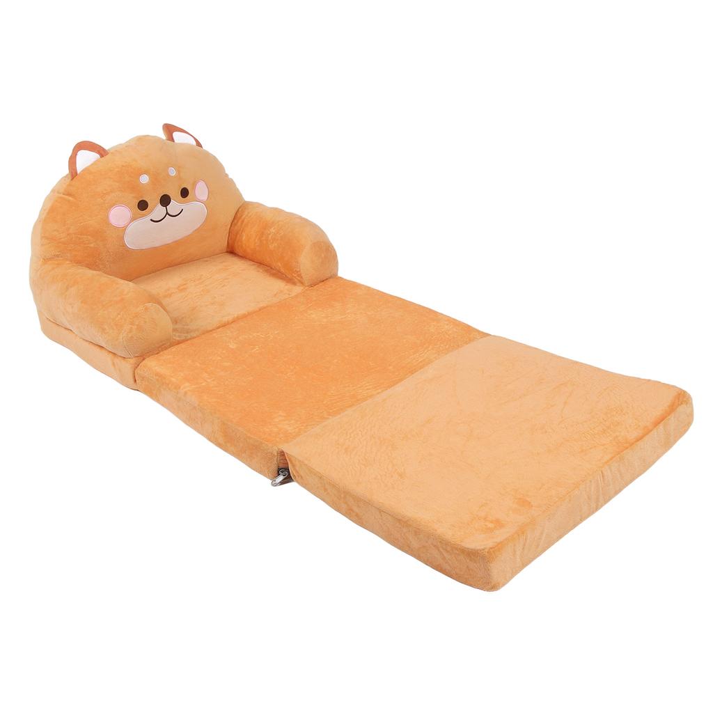 Kids Chair Couch Cartoon Folding Cute Couch Portable Sofa Chair for Home Schools Brown Puppy