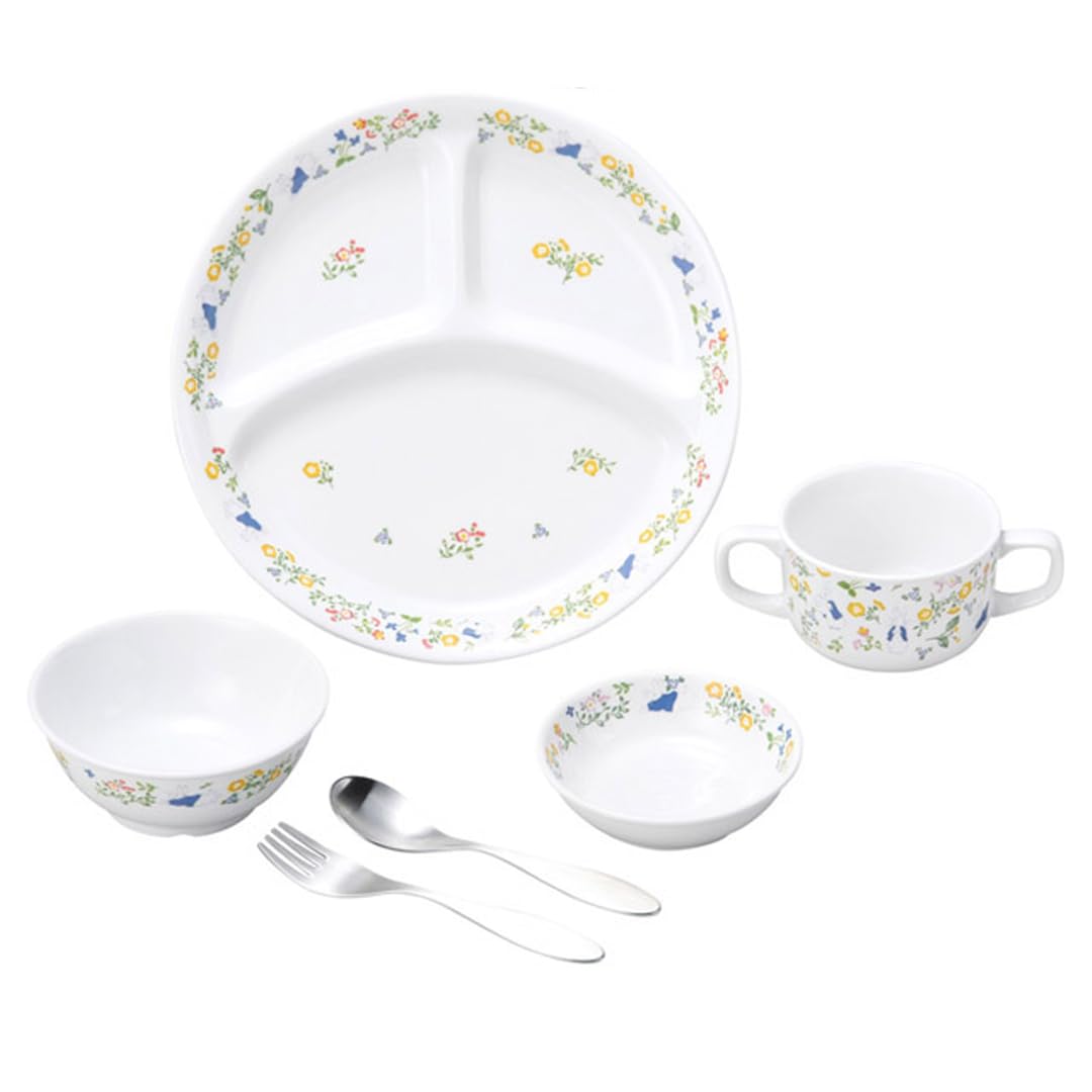 

OGISO Peter Rabbit Natural Garden 4-Piece Reinforced Porcelain Dinnerware Set with Spoon and Fork (Dishwasher and Microwave Safe)