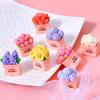 5pcs Simulated Bouquet Decoration Resin Decorative Accessories Desktop Ornament Cream Adhesive DIY Jewelry Accessories