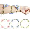 Floral Crown Women Girls Artificial Flower Headband Adjustable Bride Hair Wreath Photo Prop for Wedding Bridal Shower Cosplay Dress-up
